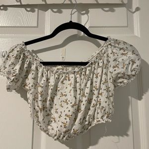 Floral off shoulder crop top
